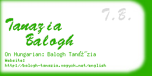 tanazia balogh business card